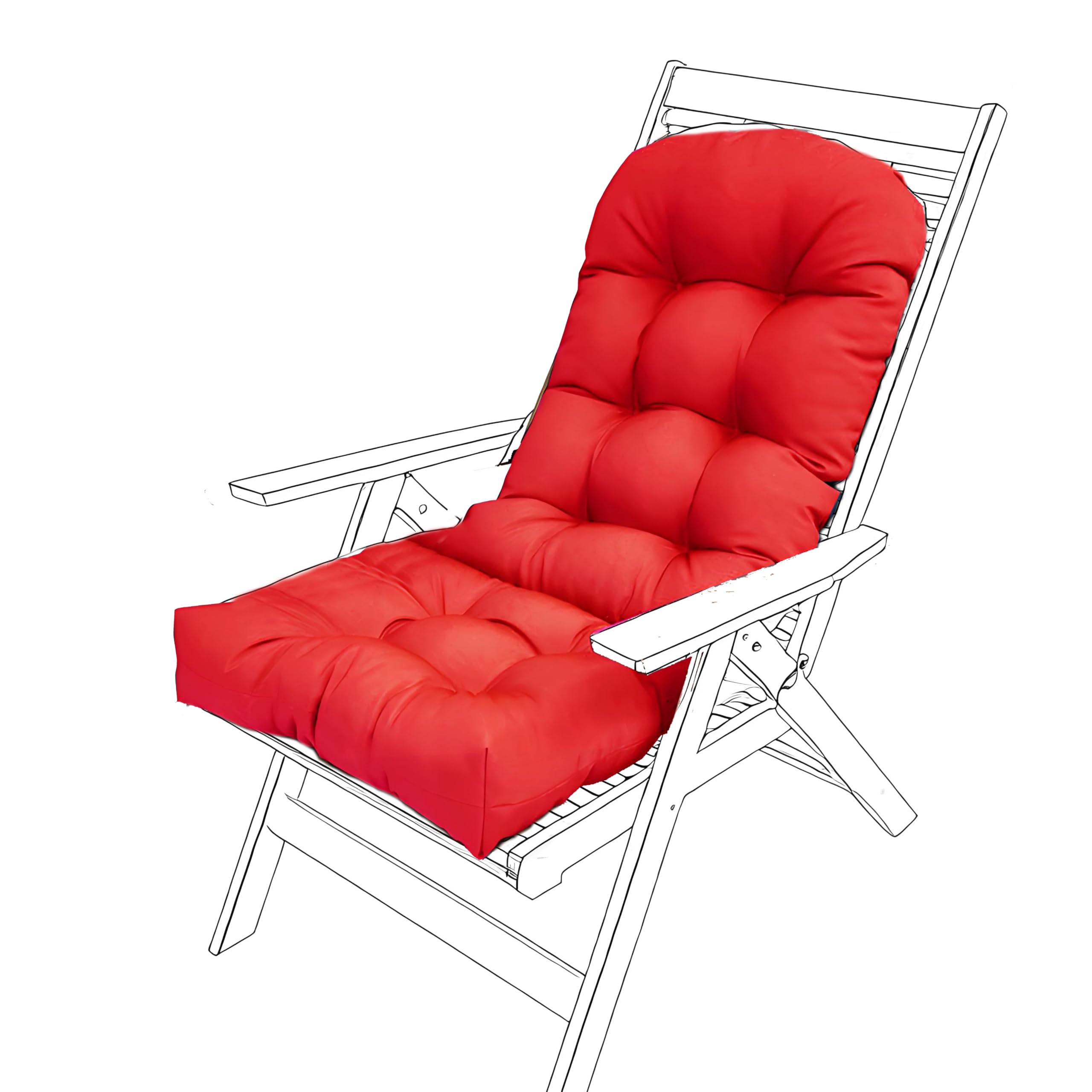 JhLwARes Rocking Chair Cushion,High Back Outdoor Chair Cushions with Ties Waterproof Garden Patio Furniture Cushions Replacement 4" Thickened Dining/Kitchen/Office Chair Seat Pads