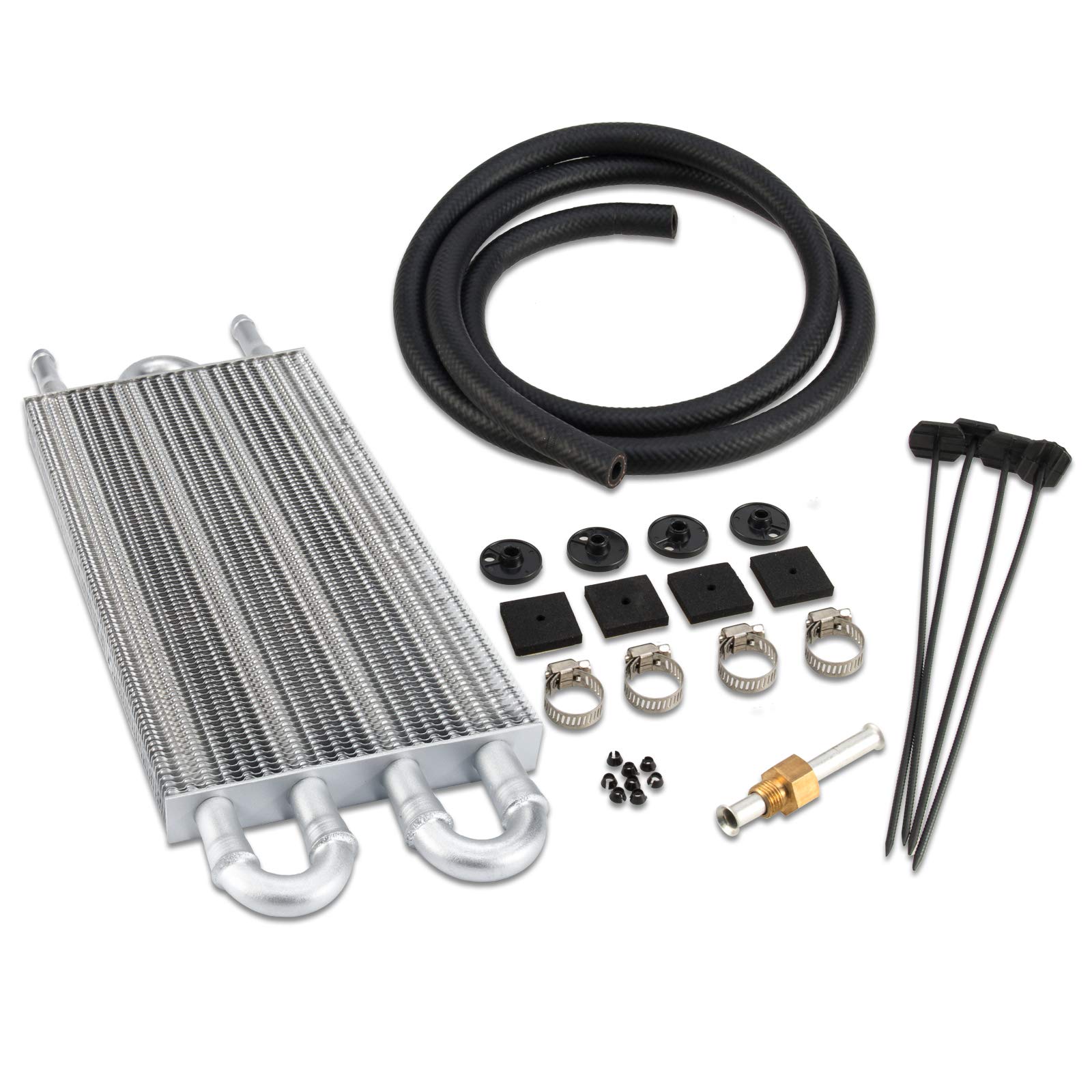 3mirrors Transmission Oil Cooler Ultra-Cool Tube 402 Universal 4 Row Automatic Aluminum Kit with Mounting Hardware