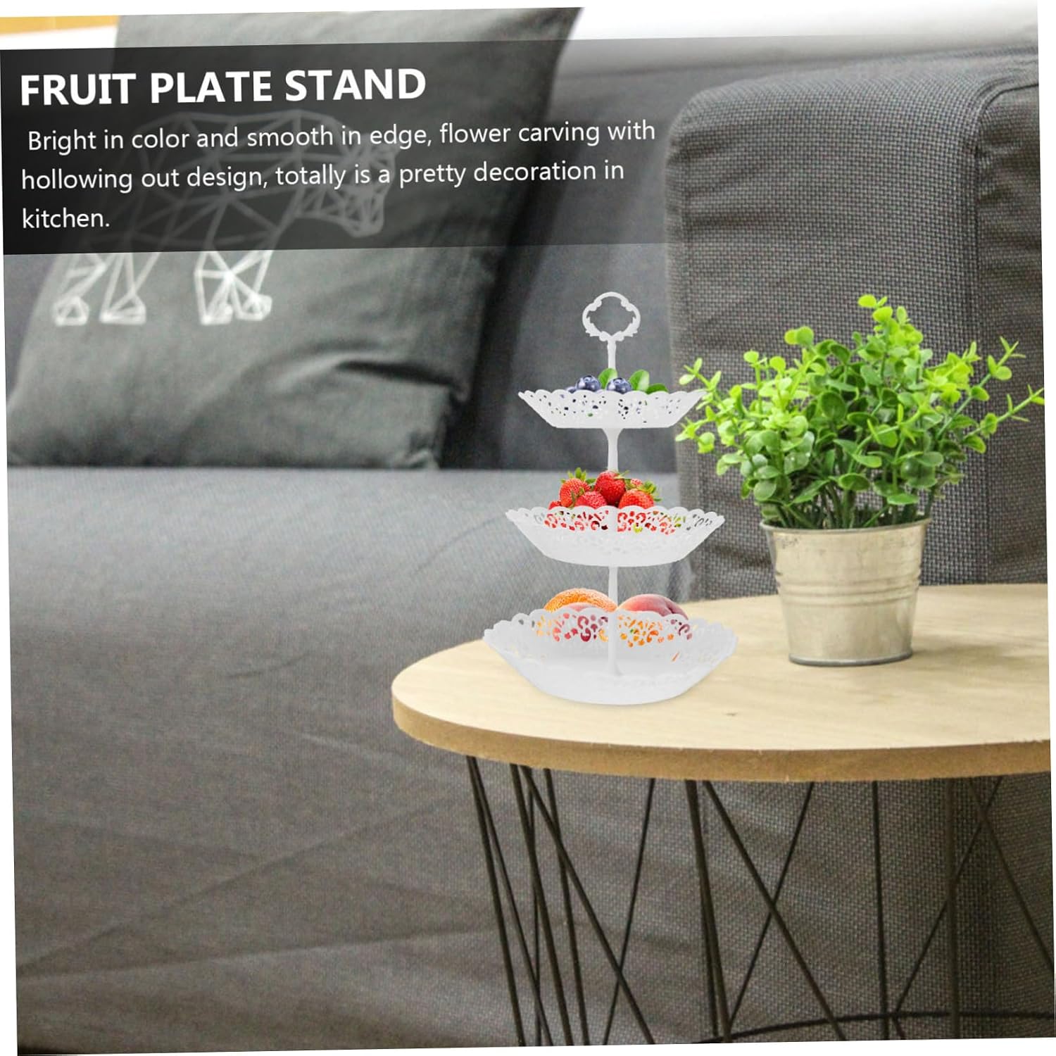 MAGICLULU Fruit Plate and Dessert Stand Serving Platter for Party Wedding Home Material Easy Assembly