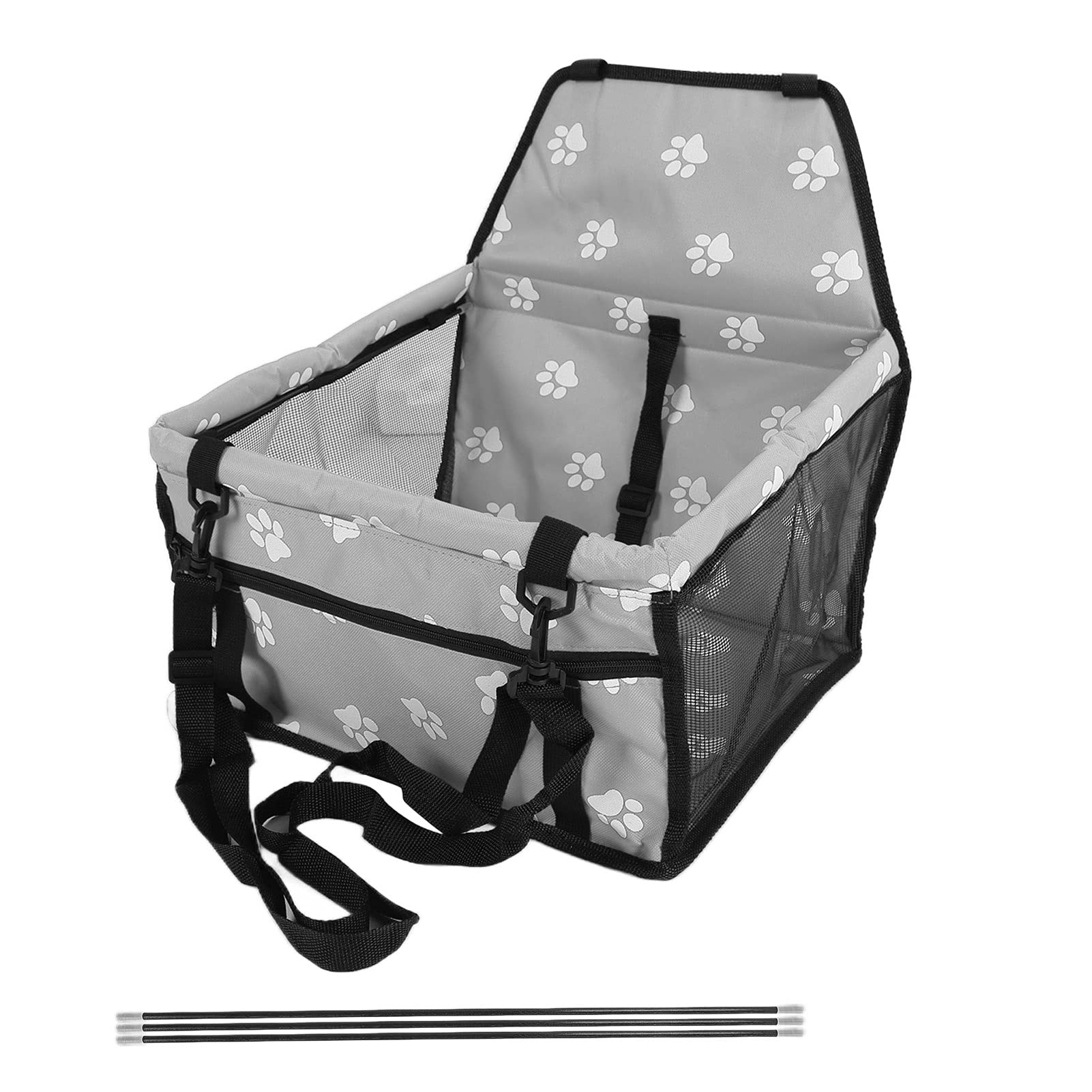 Pet Car Booster Seat Travel Carrier Cage, Oxford Breathable Folding Soft Washable Travel Bags For Dogs Cats Or Other Small Pet