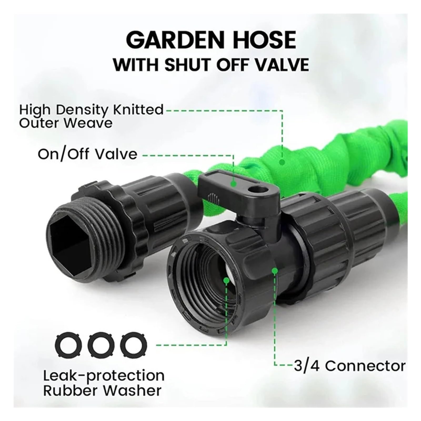 Juego de mangueras de jardín extensibles Nueva manguera mágica de alta presión for lavado de autos, funciones de rociado de agua, anticongelante y a prueba de explosiones, manguera for jardín doméstic
