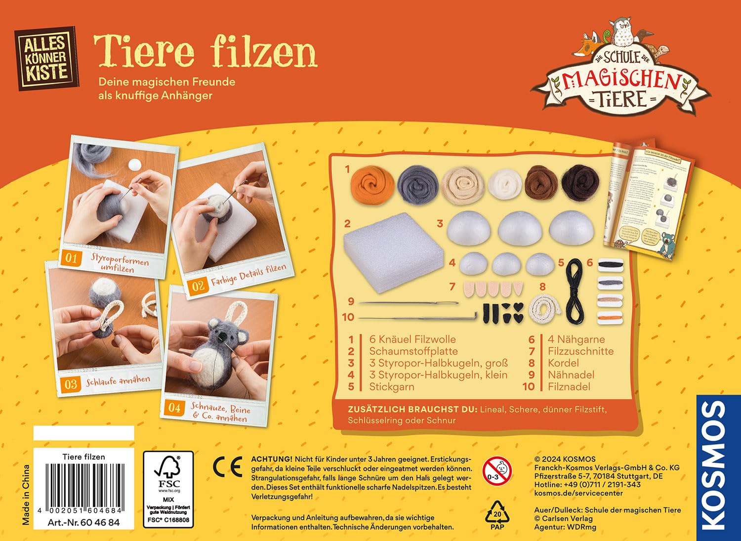 Die Schule der magischen Tiere - Tiere filzen: Bastel-Set