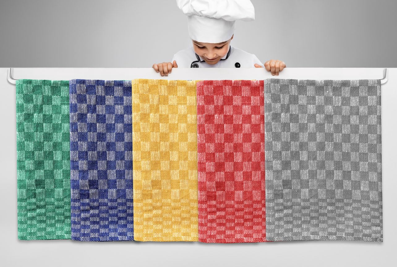 Castejo 8-er Pack Grubentücher, Geschirrtücher, Trockentücher, 50 x 100 cm Halbleinen 55% Leinen 45% Baumwolle CA054 (grün)