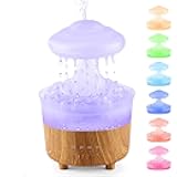Rain Humidifier Water Drip,Mushroom Essential Oil Diffuser with 7 Changing Colors,Aroma Diffuser Mushroom Humidifier for Home Bedroom Sleeping Relaxing