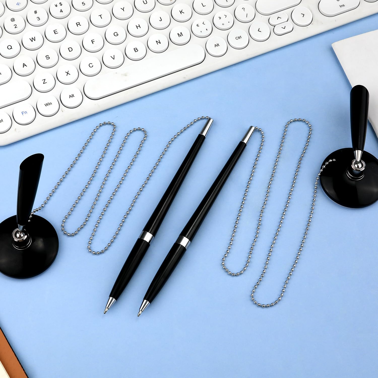 LUTER 4-Piece Pen Set including Chain, Black Counter Pen with 16 Refills for Home Office, 20 count (Pack of 1) - Image 3