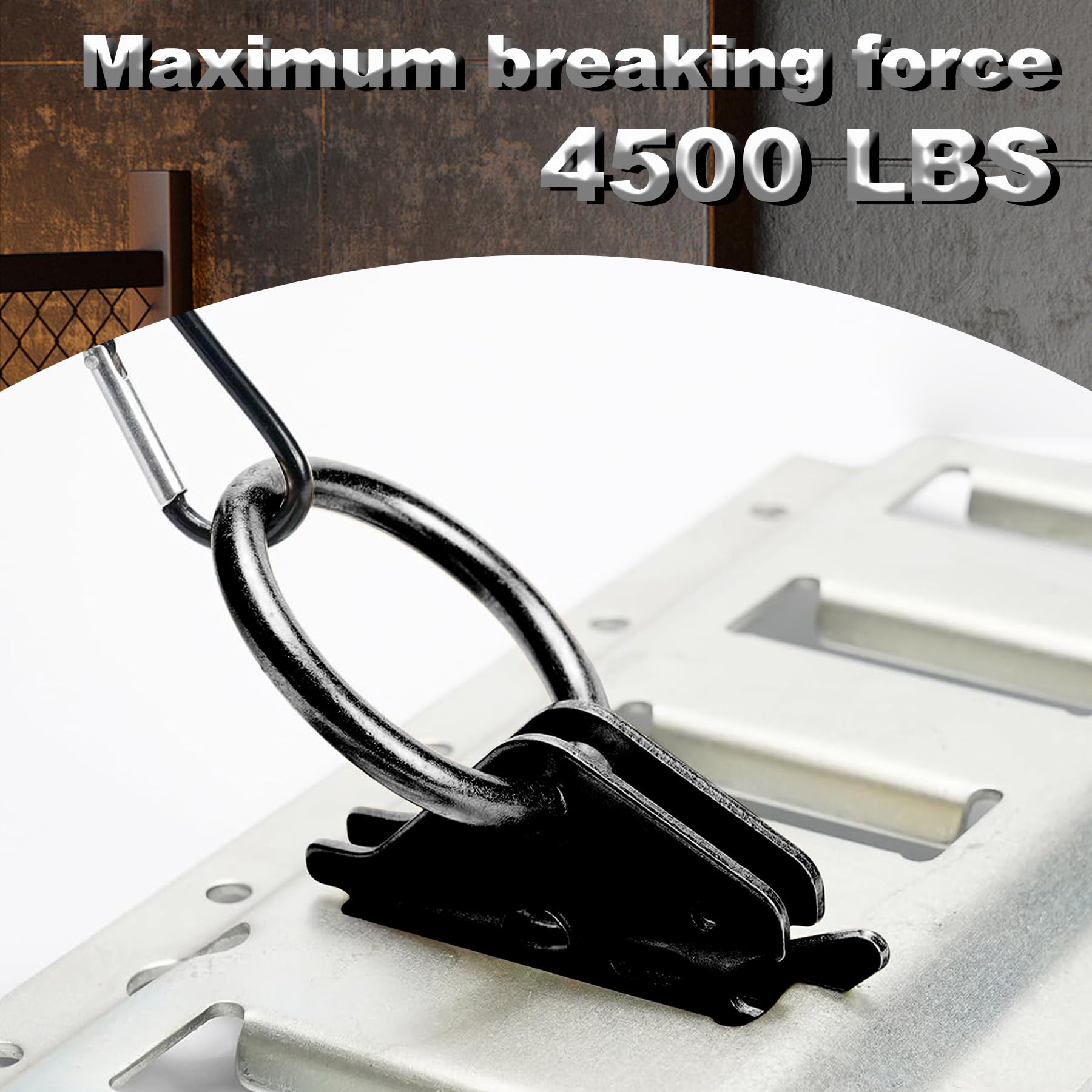 10 Pcs Black E-Track O Ring, Steel E Track Tie Down Anchors Secure for Trailers Flatbeds Pickup Trucks - 5