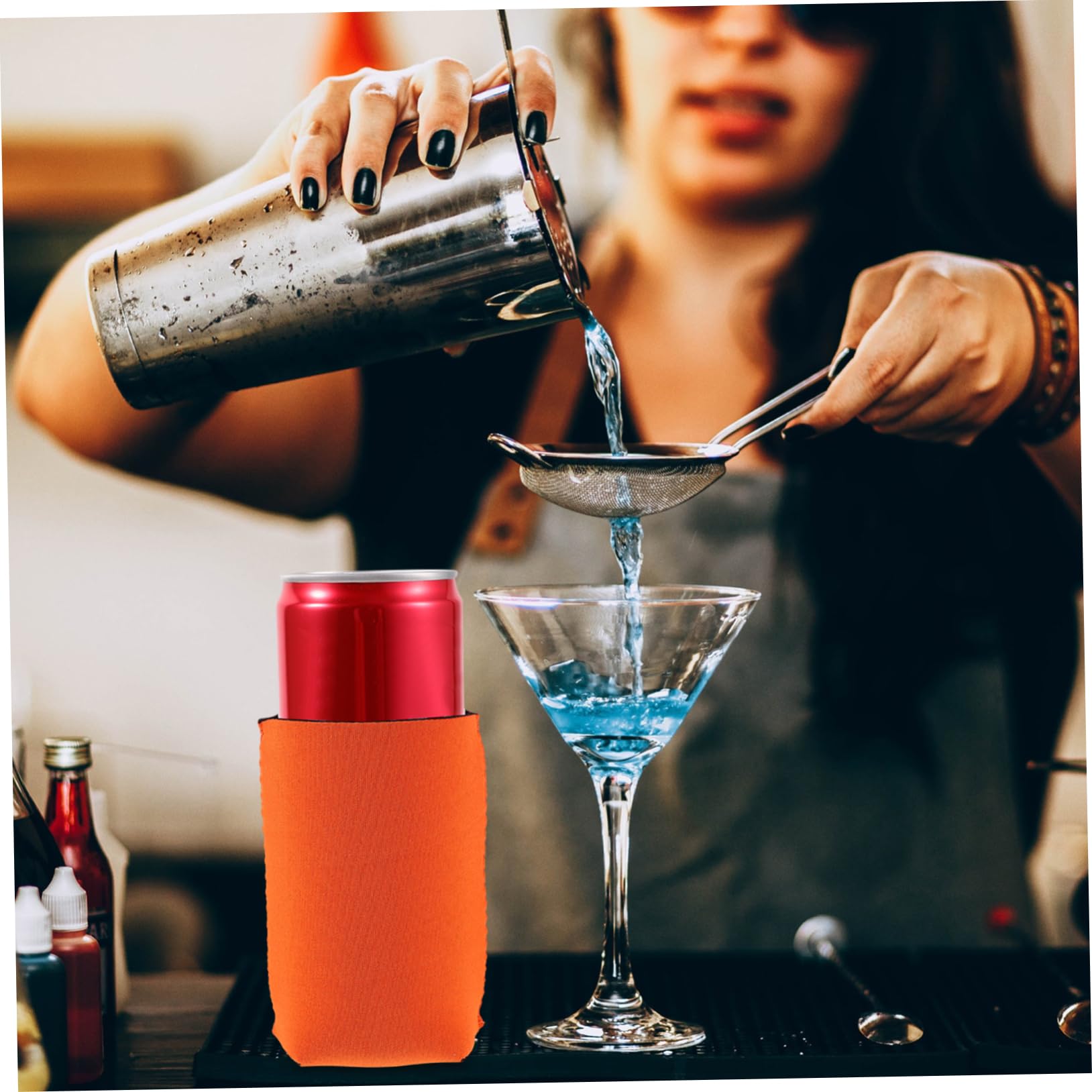 TOYANDONA Cubierta De La Tetera Bebidas Cubiertas De Lata Fundas Aislantes Para Latas De Cerveza Puede Cubrir La Manga Puede Enfriar Mangas Neopreno Naranja