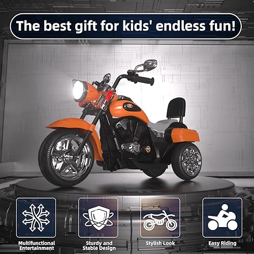 Miniatura 3 de XJD Motocicleta eléctrica para niños, batería de 6 V con bocina y faro, certificado ASTM, juguete de 3 ruedas para niños, motocicleta eléctrica para