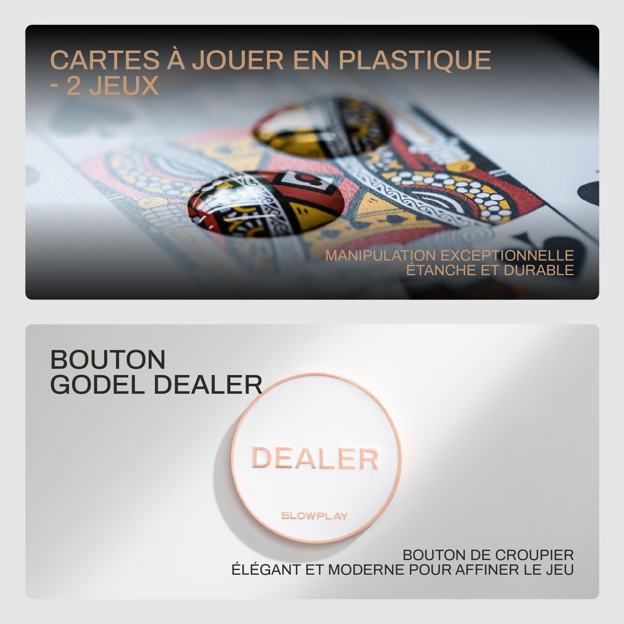 SLOWPLAY Ensemble de 500 jetons de Poker en Argile Godel 14g pour Texas Hold’em [avec Valeur] dans Un Coffret Haut de Gamme en Polycarbonate résistant