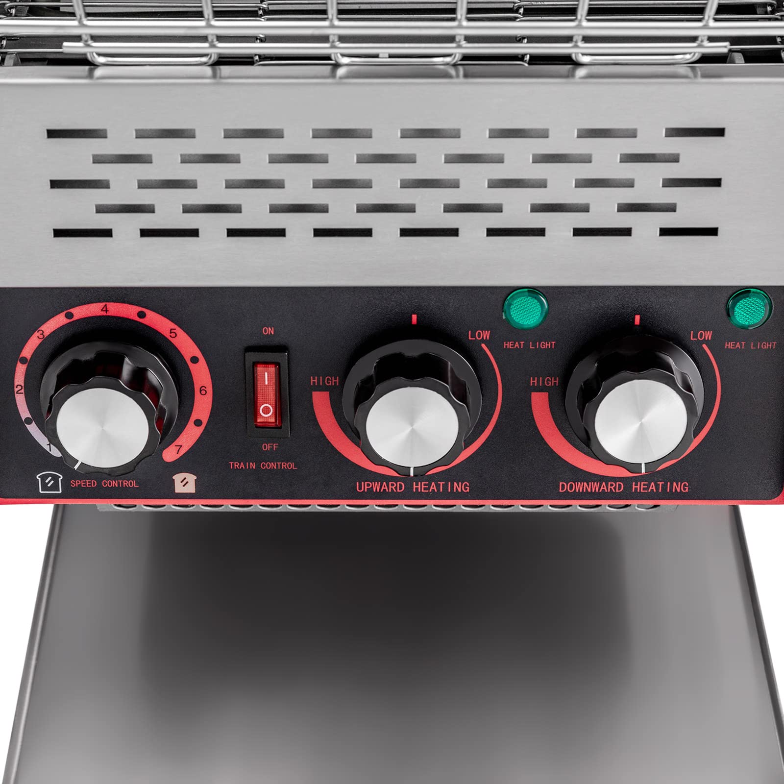 300 Slices/Hour Commercial Conveyor Toaster, 2200W Stainless Steel Heavy-Duty Industrial Toasters w/Three-ring Heating Tubes, Countertop Electric Restaurant Equipment for Bun Bagel Bread Baked Food.