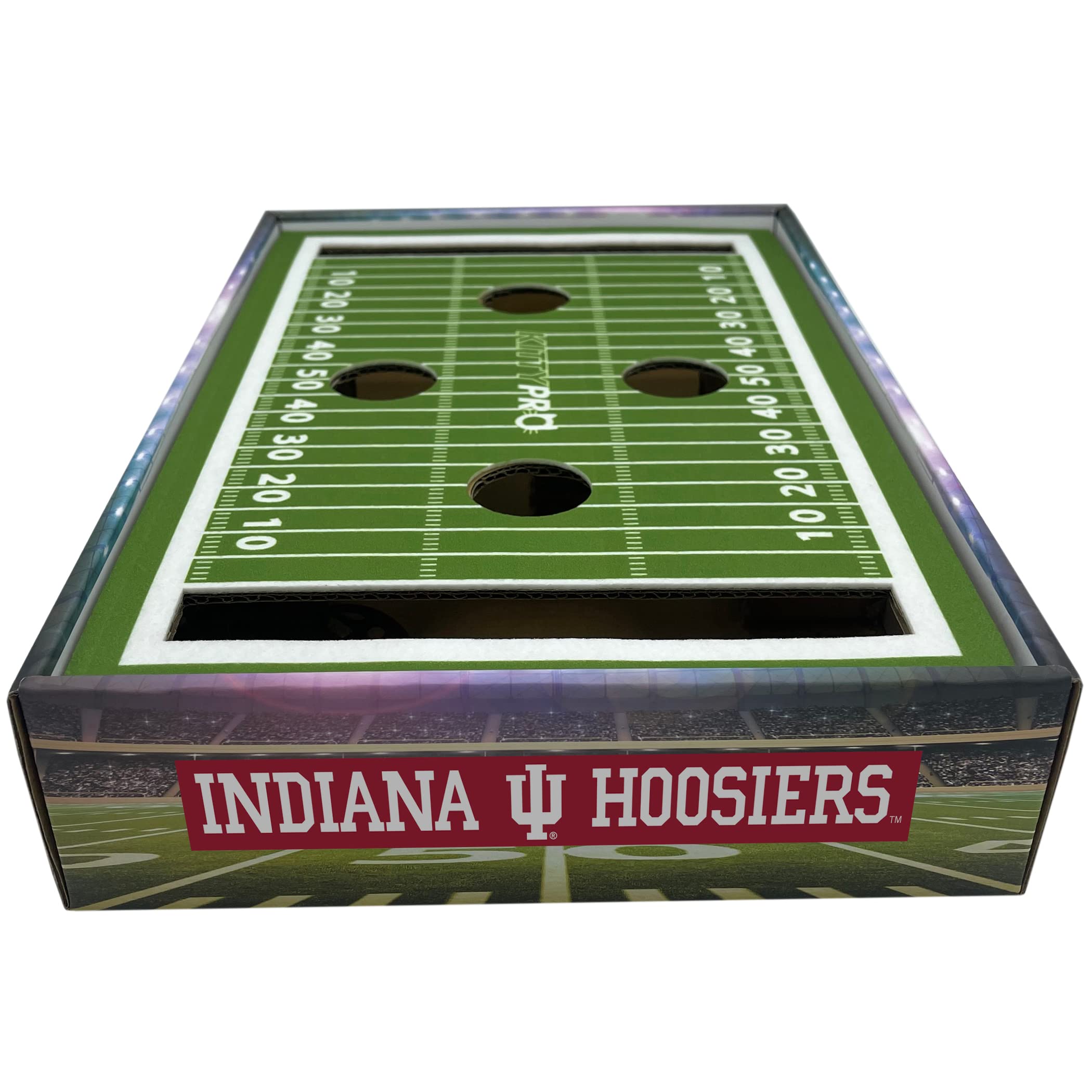 Pets First NCAA Indiana Hoosiers Griffoir pour chat, jouet pour chat Jour de jeu, terrain de football NCAA conçu pour chat et salon, jeu stimulant pour chat