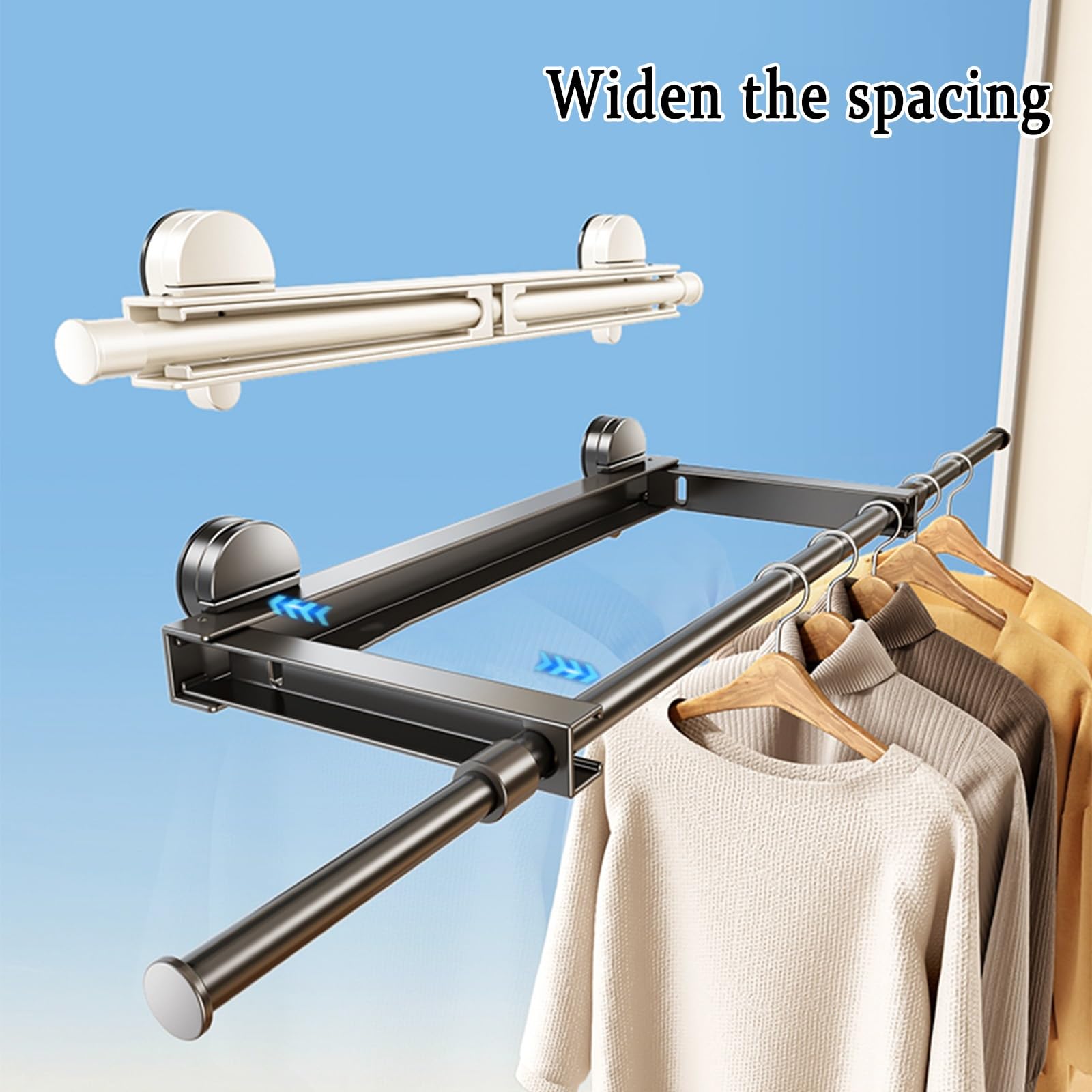 Wäscheständer Wandmontage, Wäscheständer Wandmontage Mit Saugnapf, Platzsparend, Nicht Leicht Zu Fallen, Schnelles Wäschetrocknen, Für Badezimmer, Balkon, Schlafzimmer, Faltbarer Wand-Wäscheständer(Wh