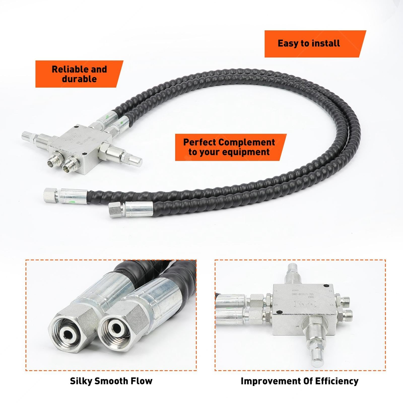 Kit Valvola di Smorzamento per Miniescavatore, Ricambi, Accessorio, Tubo Idraulico da 1/4", Accessorio Robusto