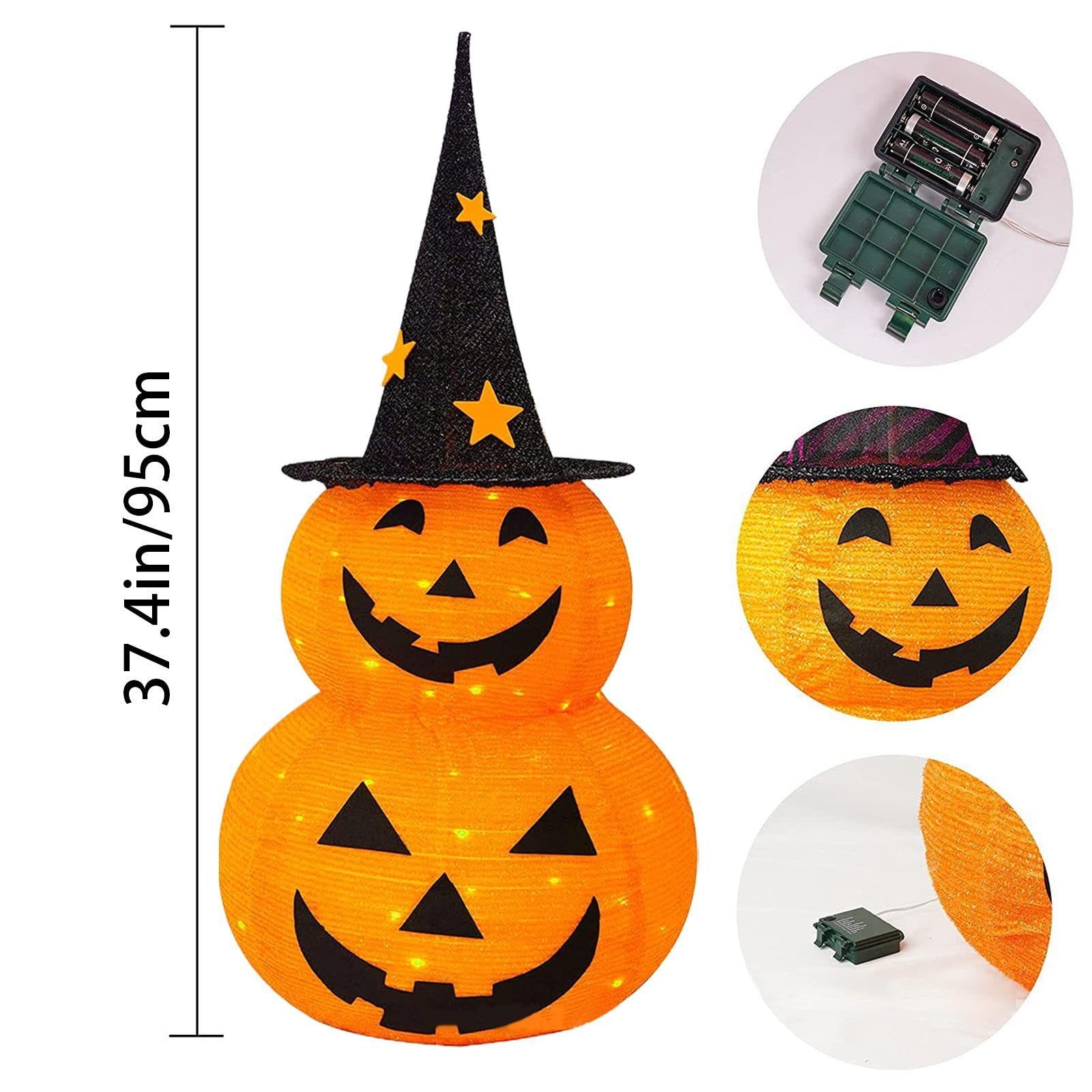 Zucche Luminose Decorazione Halloween da Giardino a Batteria