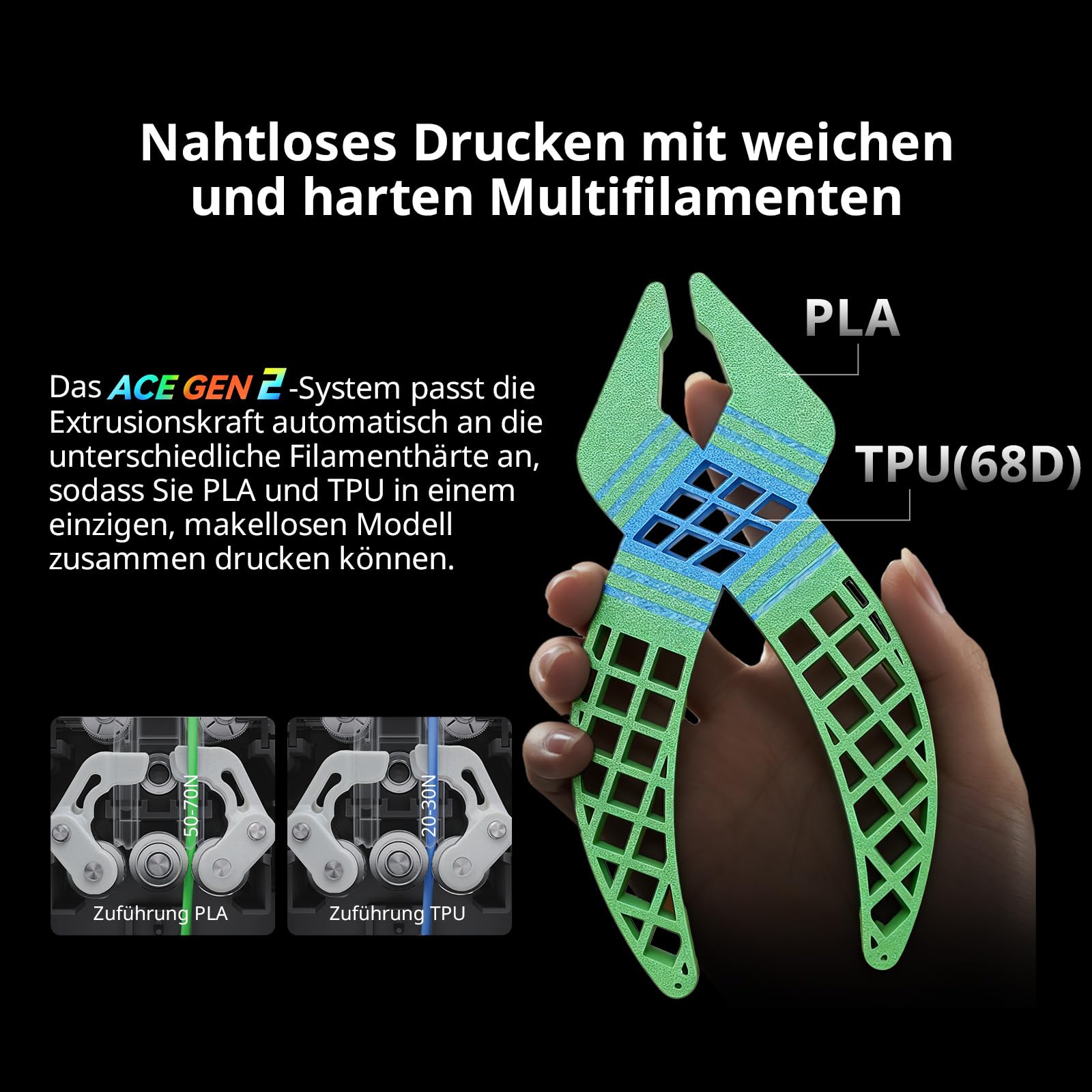 Anycubic Kobra X 3D Drucker Mehrfarbig, Verbesserte Auto Leveling | Weicher und Harter Multifilamentdruck, 4-Farbdruck bis zu 19 Farbdruck für Anfänger, Druckgröße 260 x 260 x 260 mm
