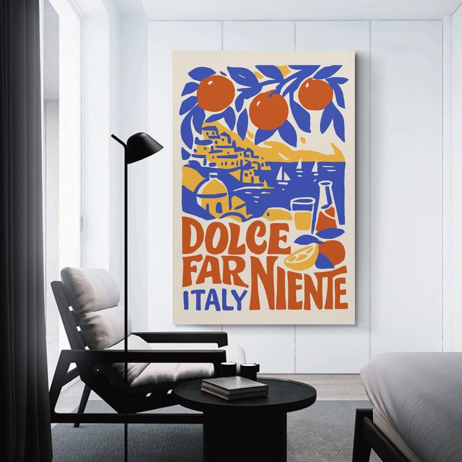 Junmoney Dolce Far Niente Italy Art Canvas Wall Decor 16x24inch(40x60cm), for Workspace Walls, Study Corners Or Bedrooms, Decorative Artwork for Productive Spaces