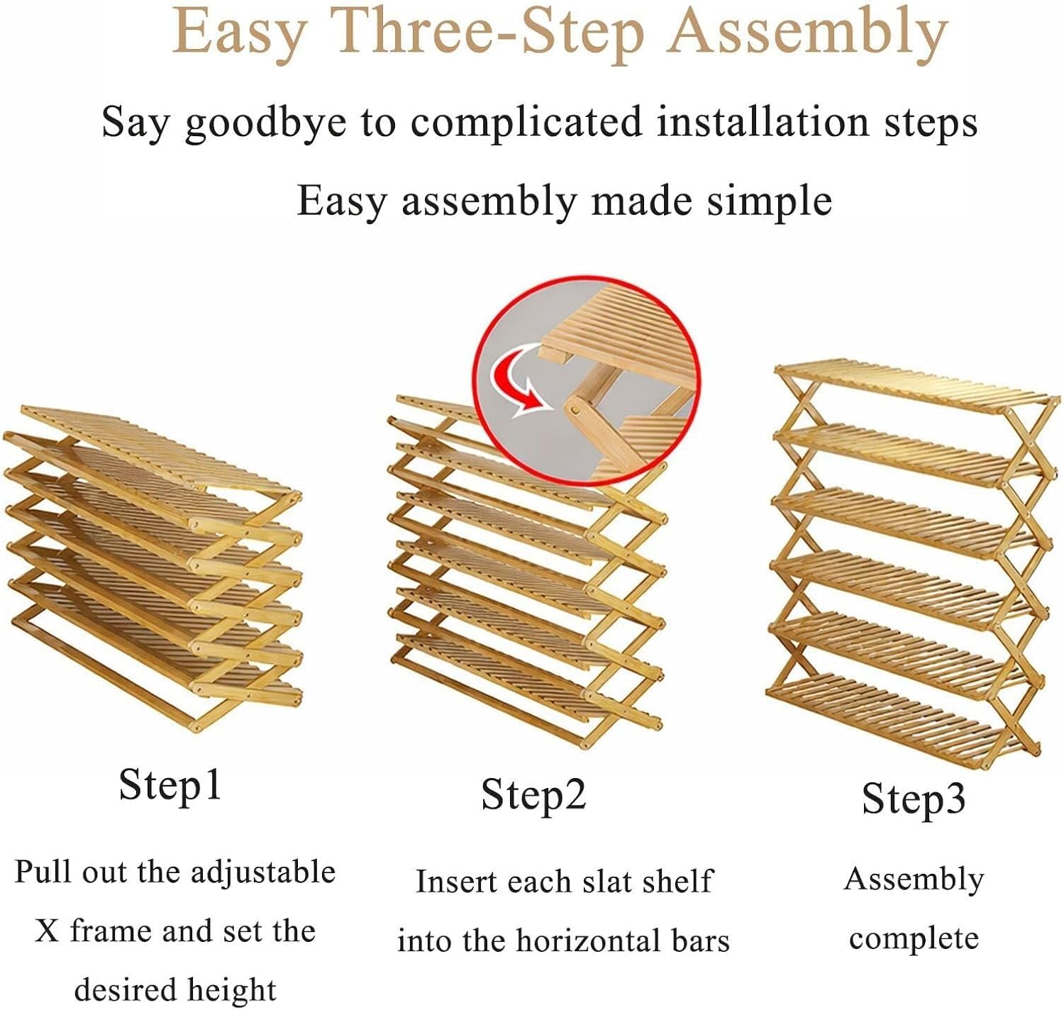 9-Tier Bamboo Shoe Rack — No Assembly Required. This Foldable, Space-Saving, and Installation-Free Narrow Shoe Organizer is Perfect for entryways, Closets, and Dormitories.