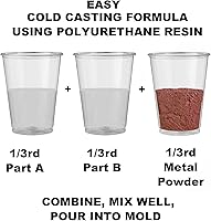 Vista 5 de Fine Iron Powder for Cold Casting and Molding - Polyurethane Resin for Making Sculptures and Statues Home and Office Decors - 1 Lb/325-mesh