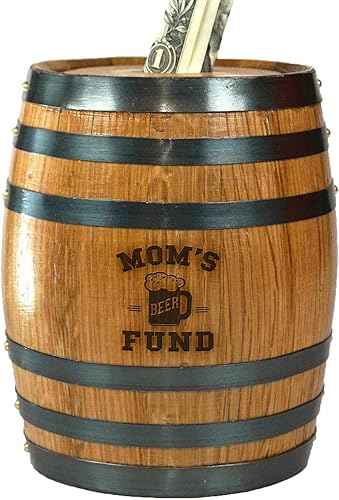 Vista 8 de Thousand Oaks Barrel Co. - Hucha de madera hecha a mano para adultos, ahorro de dinero para dinero real, billetes y monedas, grande de 6.5 x 4.5 x