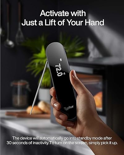 Miniatura 5 de Typhur InstaProbe (menos de 0.75 segundos) Termómetro digital para carne, termómetro de lectura instantánea con pantalla OLED, IP67 impermeable para