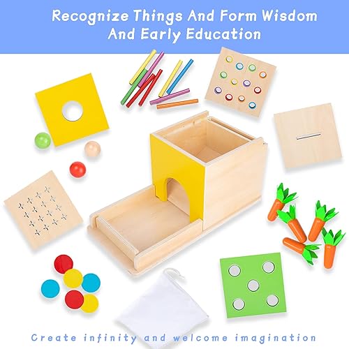 Miniatura 6 de Montessori Kit de juego para niños pequeños, caja de juguetes Montessori para niños de 1 año y 2 años, juguetes de aprendizaje para bebés, regalo