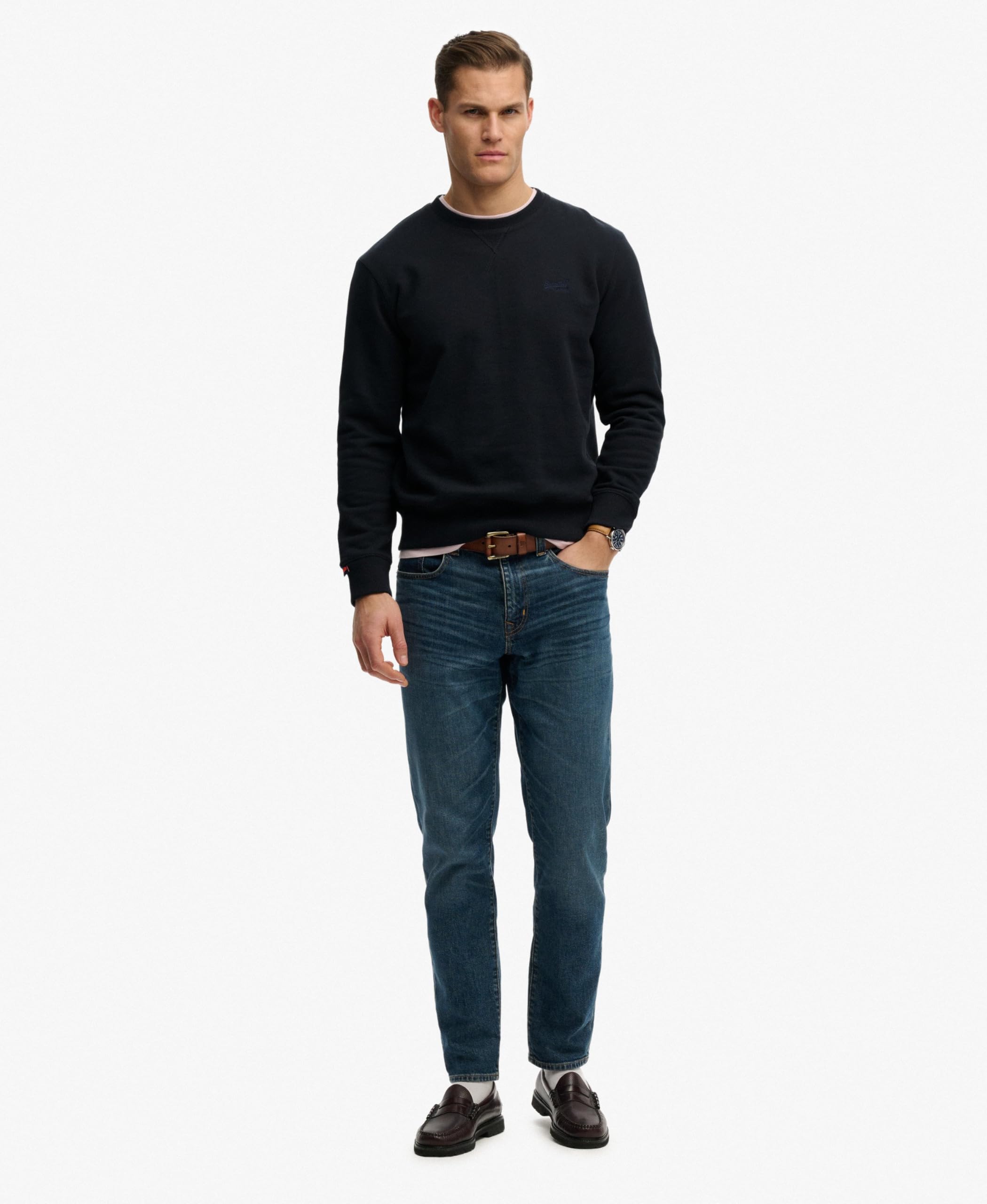 Superdry Felpa girocollo da uomo con logo Essential