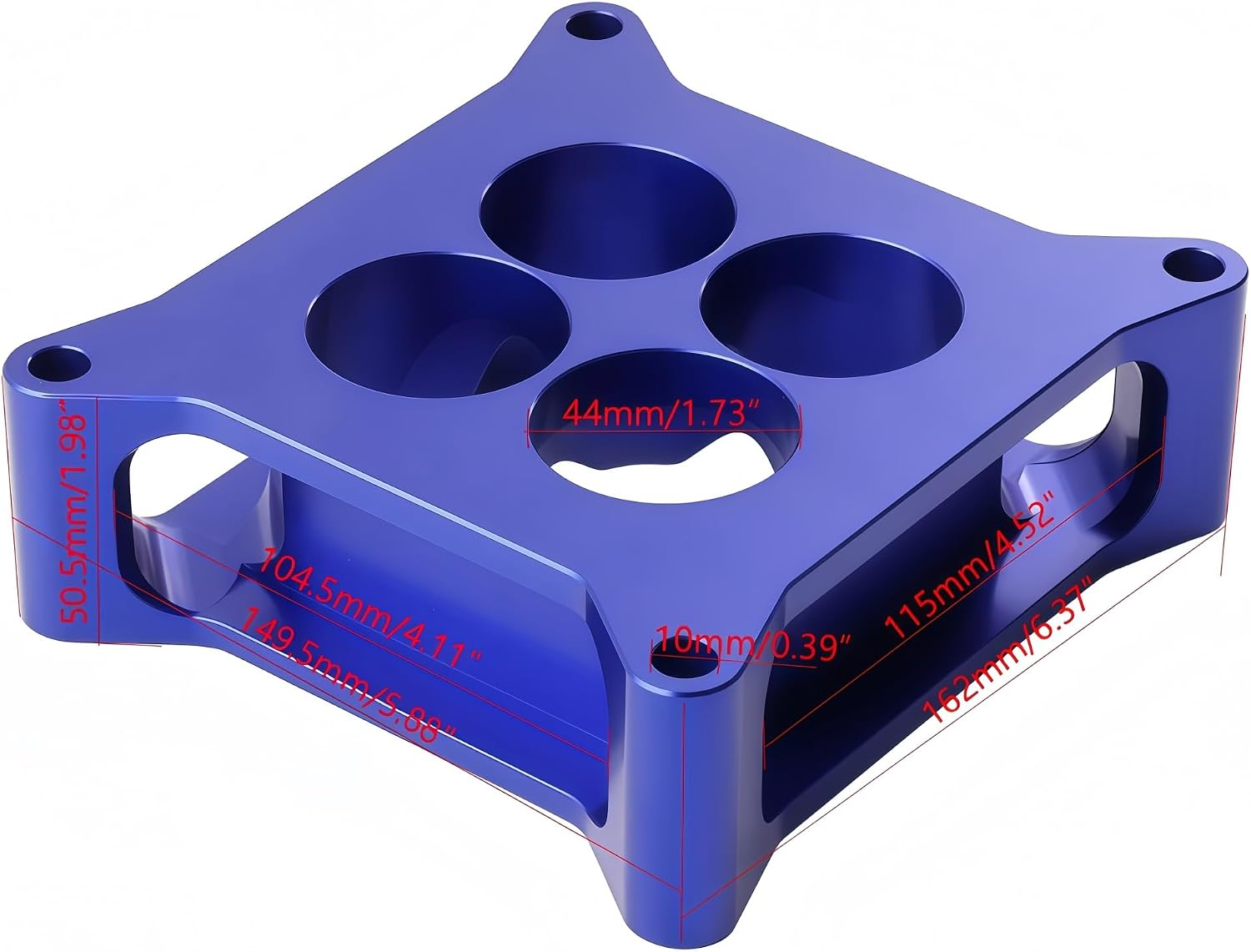 Car Carburetor Repair Kit 4150 Square Bore Carburetor Spacer 2" 4 Port For Chevy GM LSX For Chevrolet For Ford 302 SBC (TBP027-SL)