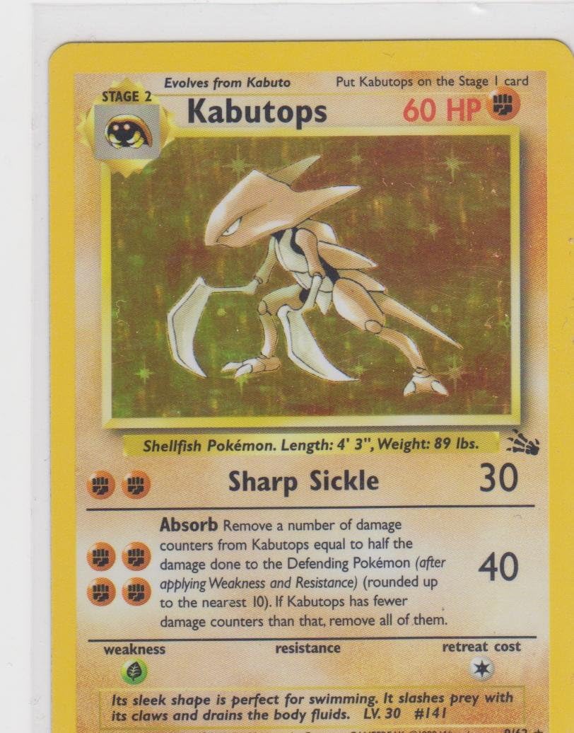 Kabutops - 9/62 - Holo Rare - Unlimited Edition