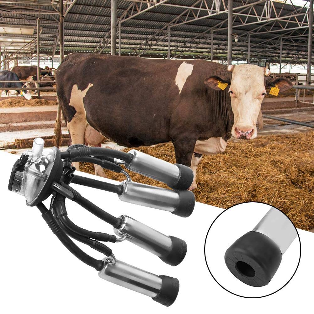 Pssopp Grupo de ordeño, 240CC Grupo de ordeño Copa de Leche Acero Inoxidable Goma de ordeño Reemplazo de la tetina Ordeñador Inflaciones Suministros para la Bomba de vacío Máquina de ordeño