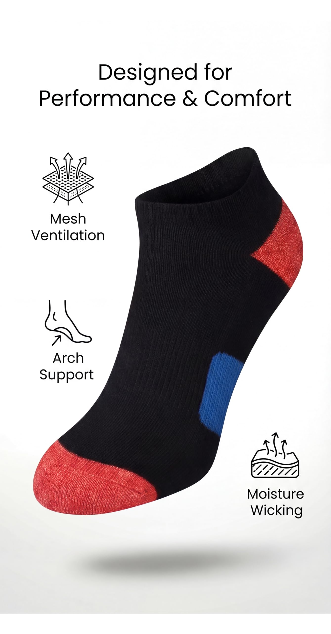 Tipi Toe Calcetines deportivos de corte bajo para mujer