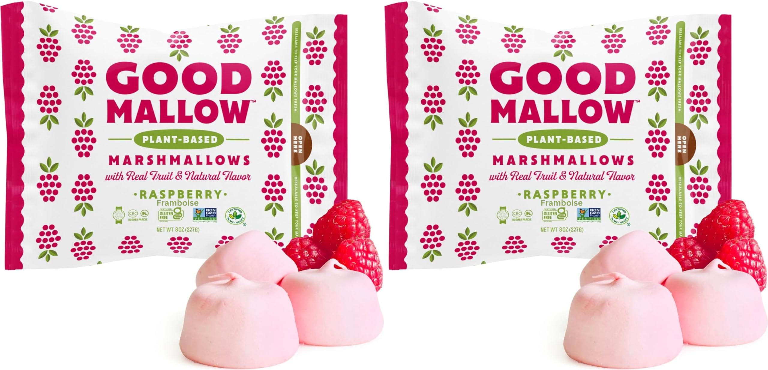 Good Mellows 3枚セット VALUBNDL: Good Mallow Raspberry Marshmallows – 2 Pack (227g Bags