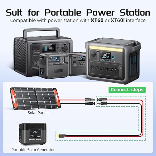 Miniatura 5 de Bateria Power Cable de extensión de carga solar a XT60 de 12 AWG 10 pies conector solar a XT60 cable adaptador para panel solar a batería LiFePO4 RV