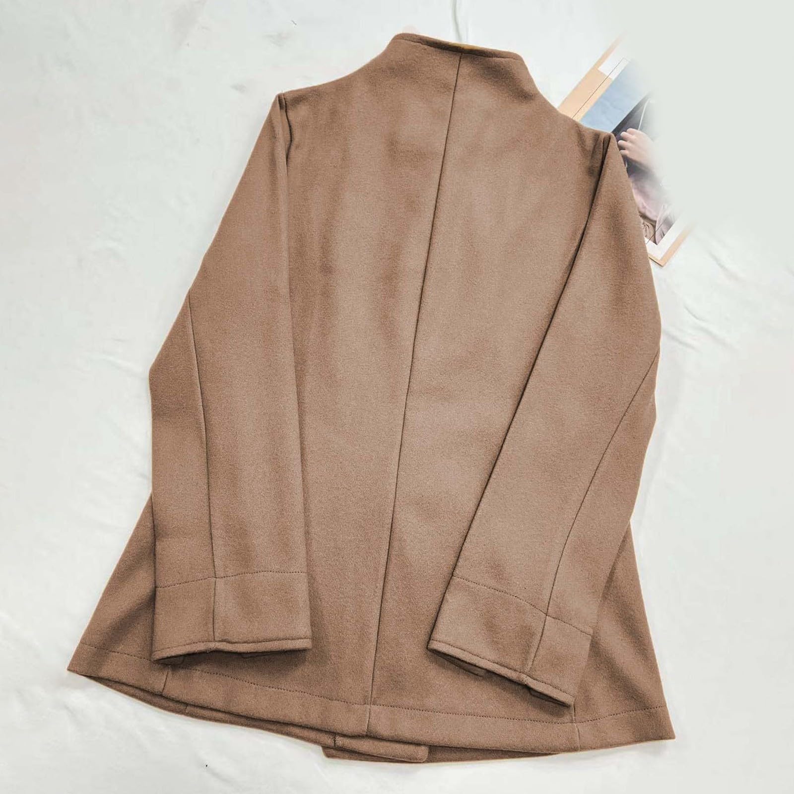 Genérico Abrigo Corto Mujer Gabardina Corta Gabardinas Elegante Ropa con Bolsillo Otoño Trench Cazadoras Casual Abrigos Entretiempo Primavera Chaqueta Paño Invierno