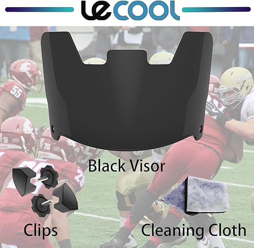 Miniatura 3 de LeCool Visera, casco de fútbol americano y lacrosse, antiempañamiento, resistente a los arañazos, compatible con cascos de adultos y jóvenes
