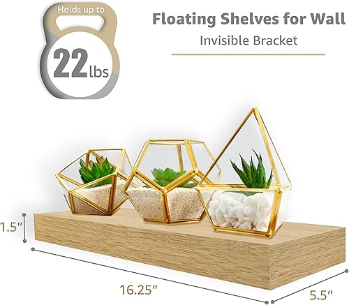 Miniatura 3 de Sorbus Estantes flotantes para pared, estantes de baño montados en la pared para cocina, dormitorio, almacenamiento de baño sobre el inodoro,