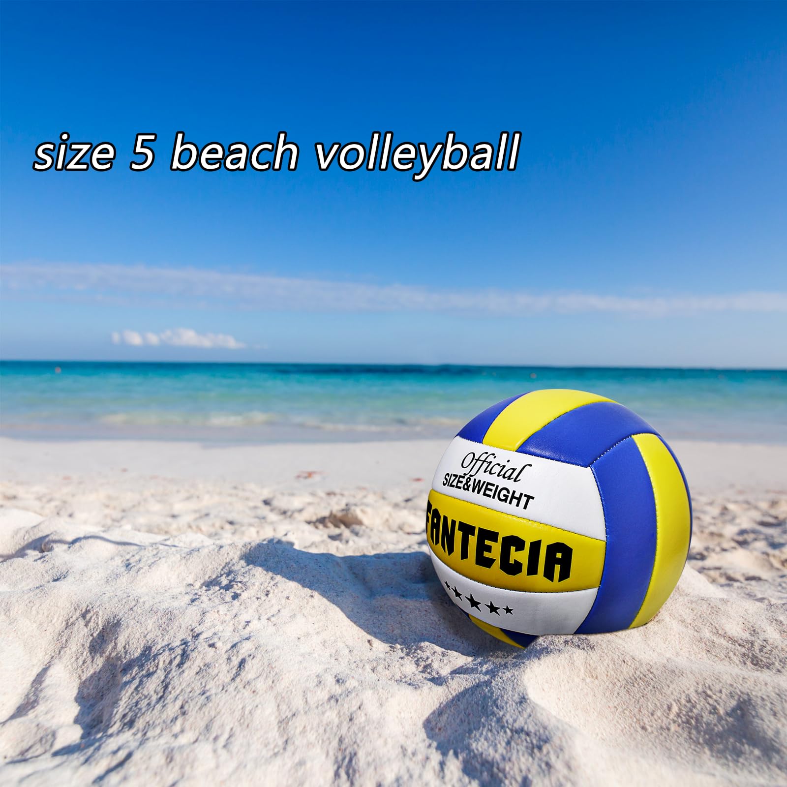 Ballon De Volley Beurseaf Taille 5 - Beach Volley Intérieur/Extérieur, Cuir PU Doux | Official Size