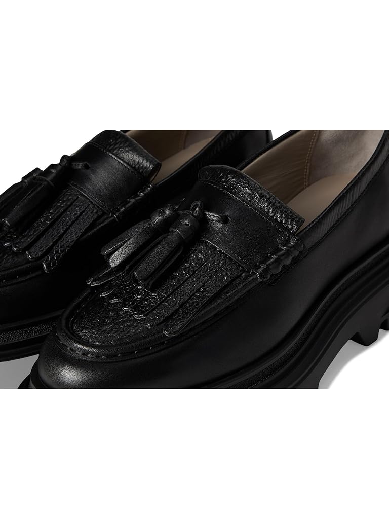 Black AllSaints Beth Tassel Loafers