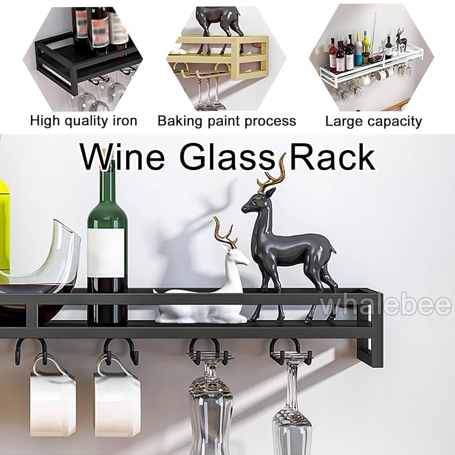 アンティーク家具 壁掛けワインラック グラスハンガー Amazon｜純正装飾 壁掛けワイングラスラック (2個セット) 4 + 4