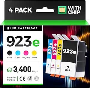 Amazon.com: 923 923e Ink Cartridges with chip 4-Pack High Yield ...