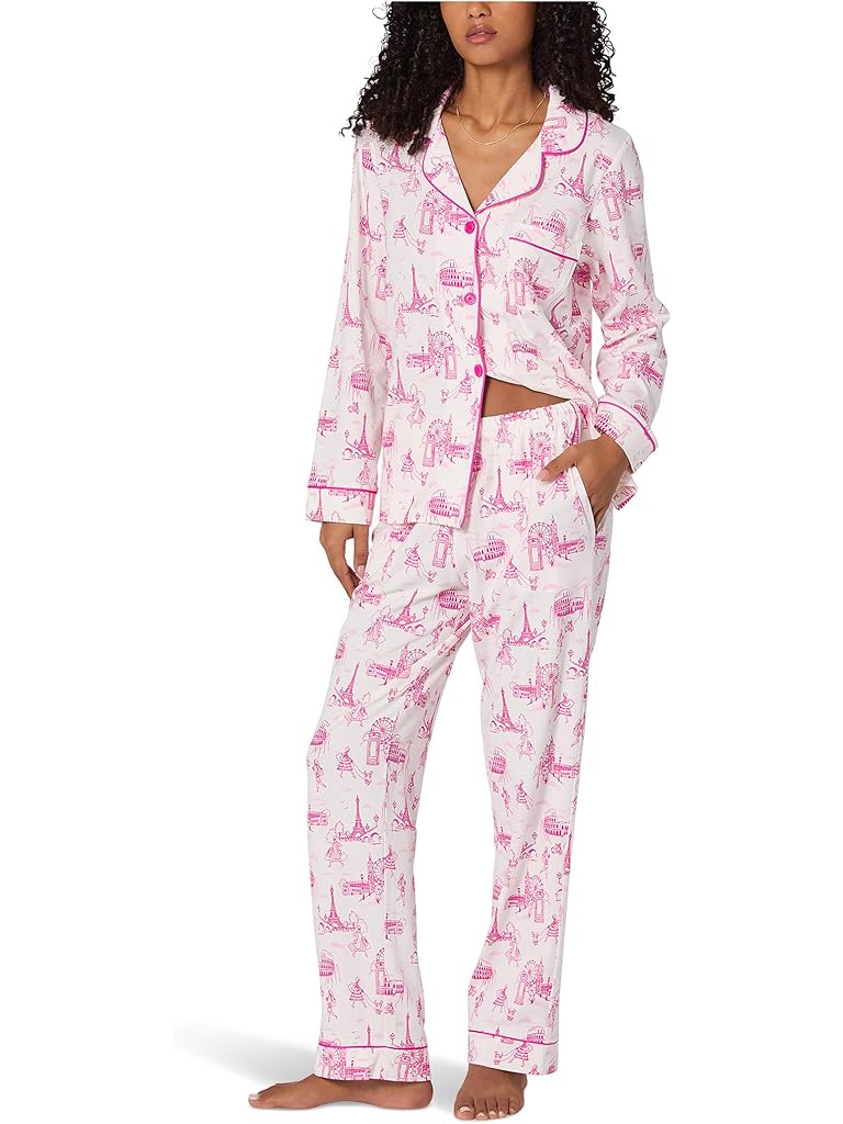 Pink Bedhead PJs Long Sleeve Classic Cotton Knit Pajama Set