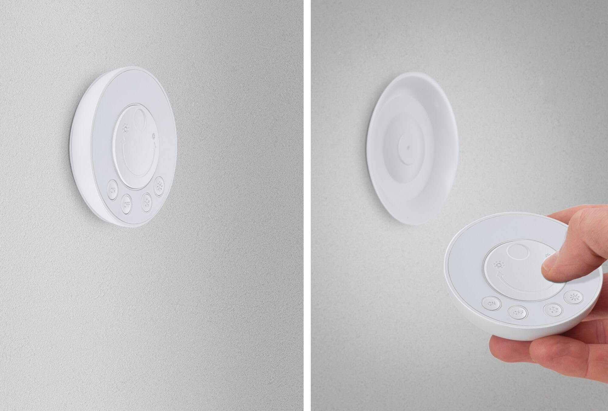 Paulmann 99976 éclairage de meubles Clever Connect interrupteur Bow 71 mm rond gradable éclairage de placard blanc dépoli éclairage d'armoire plastique 2700K-6500K