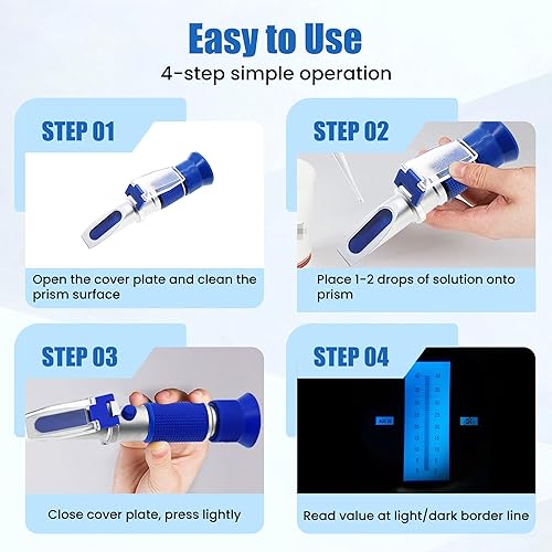 Miniatura 5 de AMTAST Probador refractómetro DEF AdBlue de mano para concentración de urea en líquido de escape diésel Solución acuosa de urea con compensación de