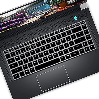 Keyboard Cover for Dell Alienware m15 R6 R7 R5 & Alienware m16 R1, Alienware x15 R1 R2 & Alienware x17 R1 R2 & G16 7630 7620 Laptop, Alienware m16 R1 Keyboard Skin Protector - Black