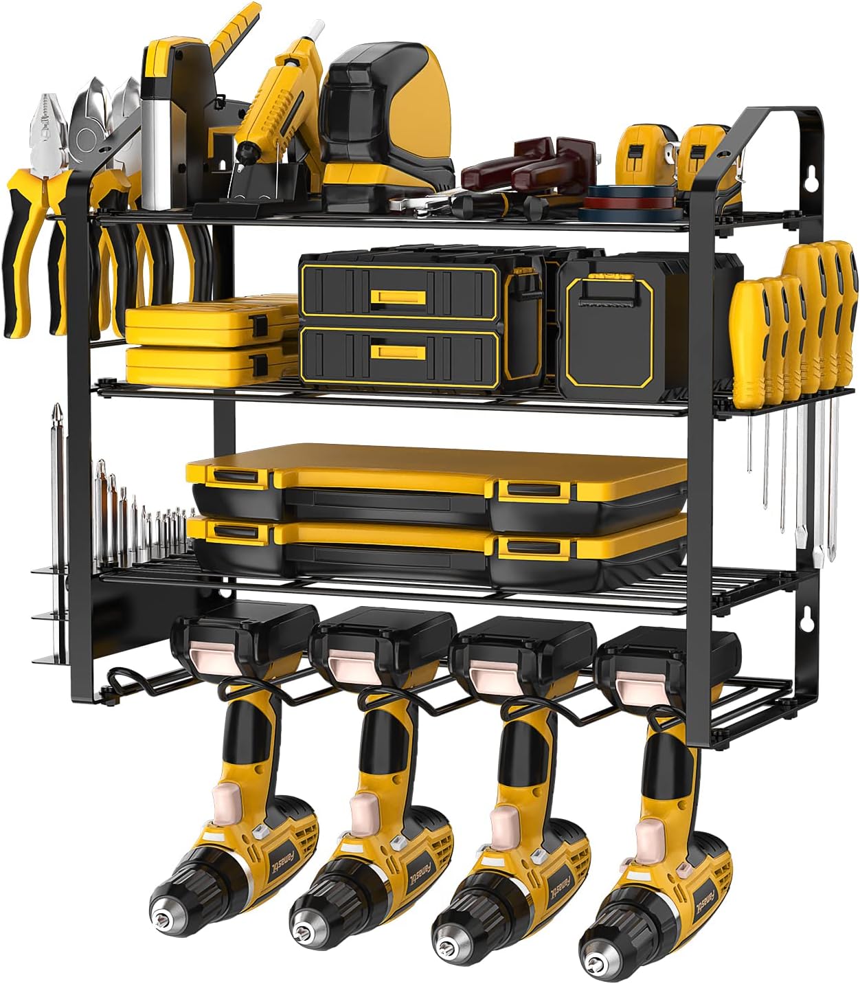 Kcysta Power Tool Organizer, 4 Tier Power Tool Organizer Wall Mount
