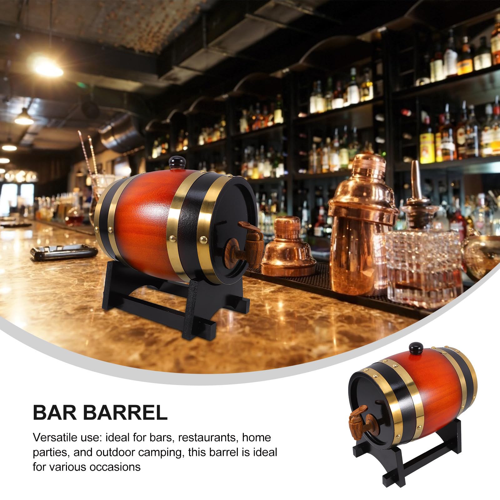 OSALADI Barril de Madera con Soporte y Grifo para Bebidas