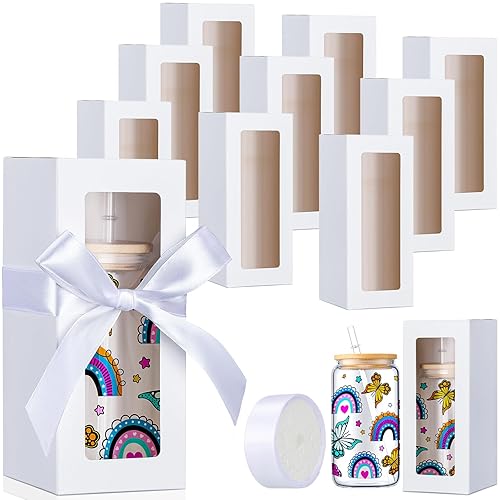 60 Pcs Gift Boxes with Ribbon for Sublimation Glass Exhibition