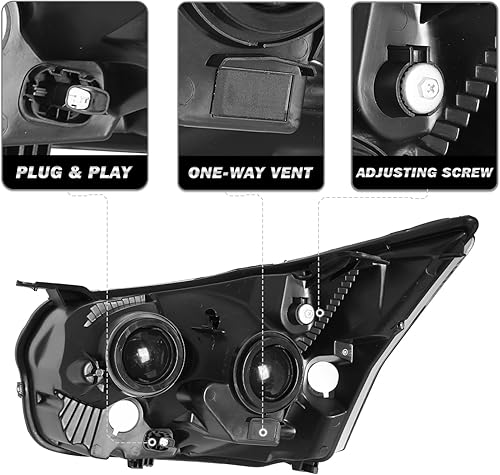 Miniatura 3 de SOCKIR Conjunto de faros delanteros de carcasa cromada para Ford Transit Van 150 250 350 HD de repuesto para Ford Transit Van 150 250 350 HD, lado