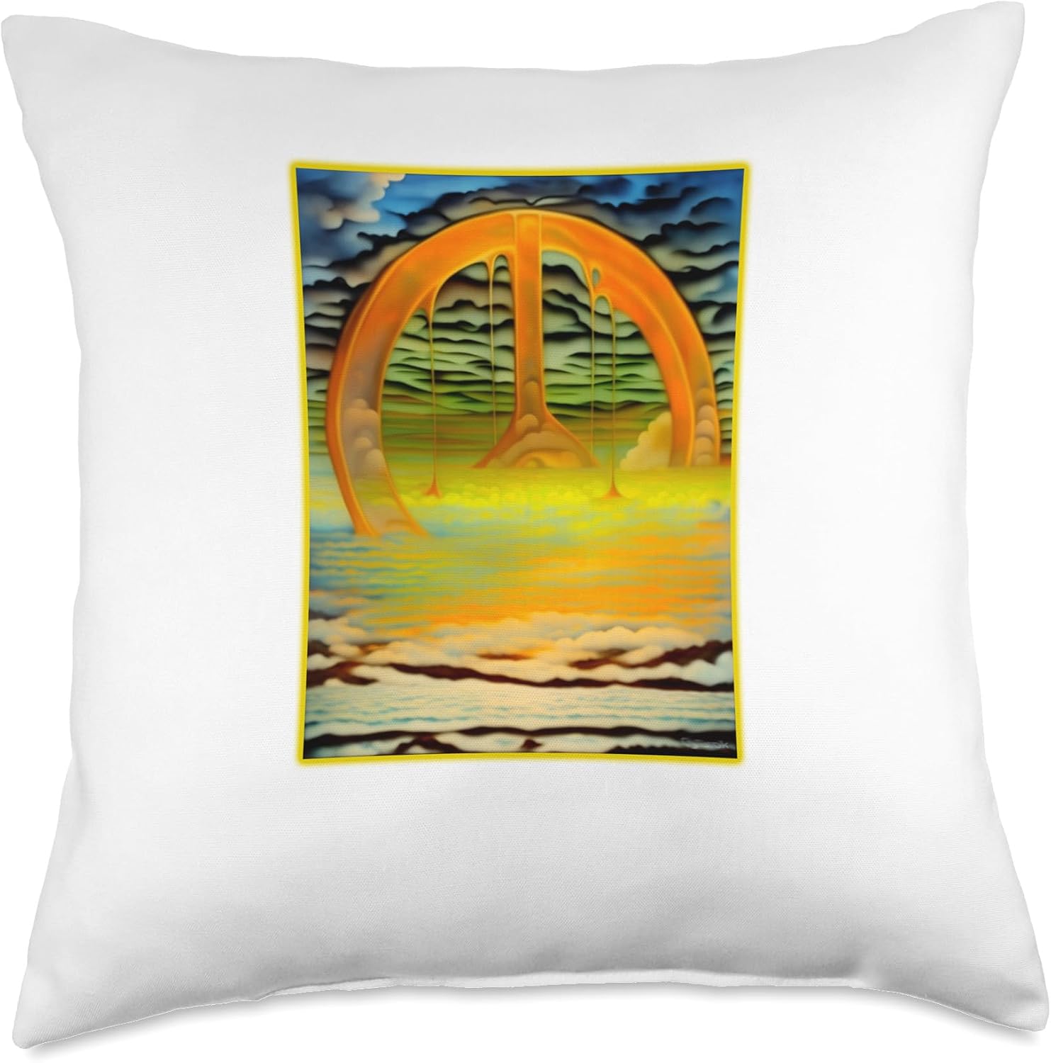 Surreal Peace Sign Symbol Throw Pillow