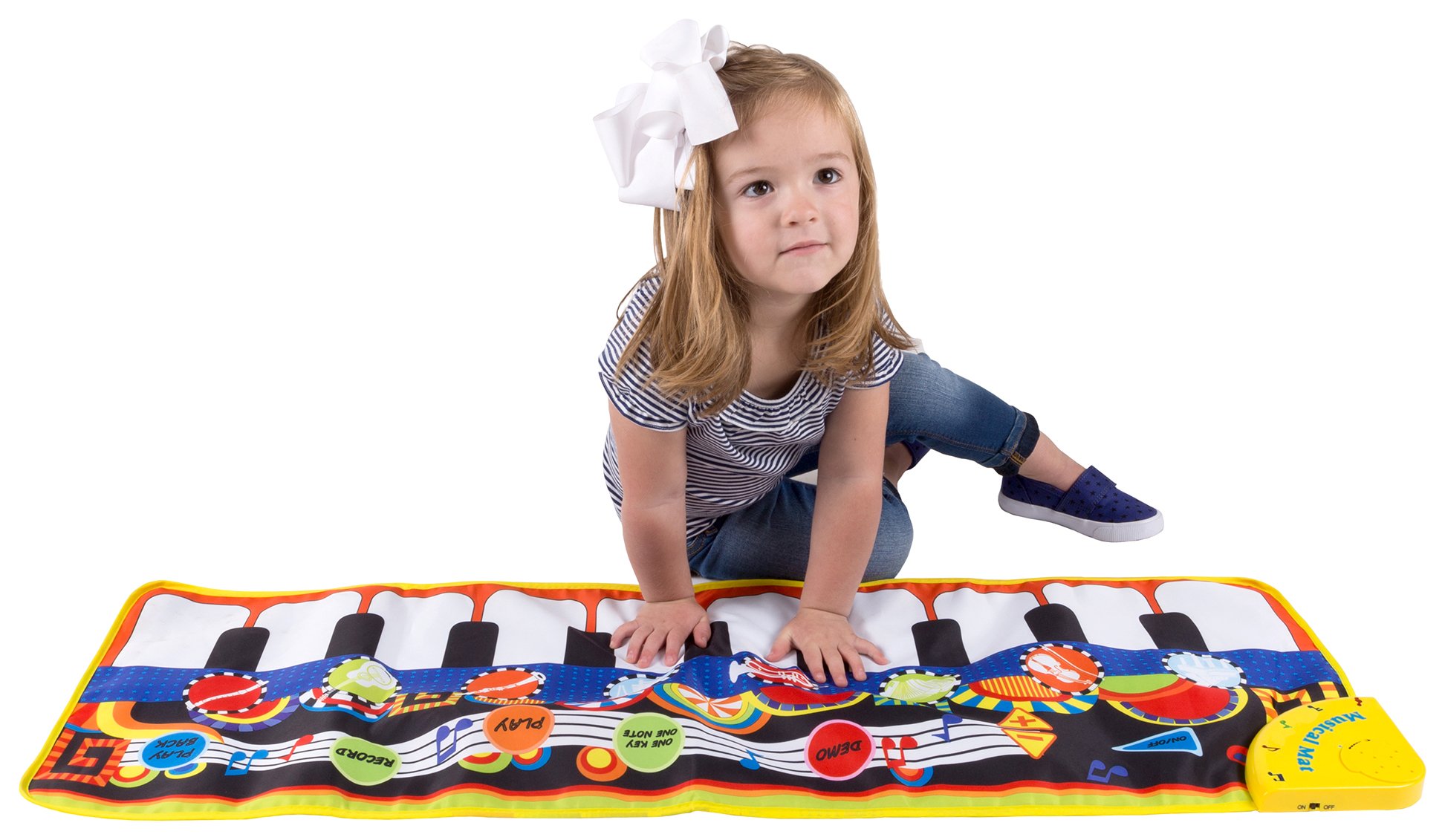 Hey!Play! Step Piano Mat for Kids, Keyboard Mat with Musical Keys, Instrument Sounds, Record, Playback, Demo Modes for Toddlers, Boys and Girls