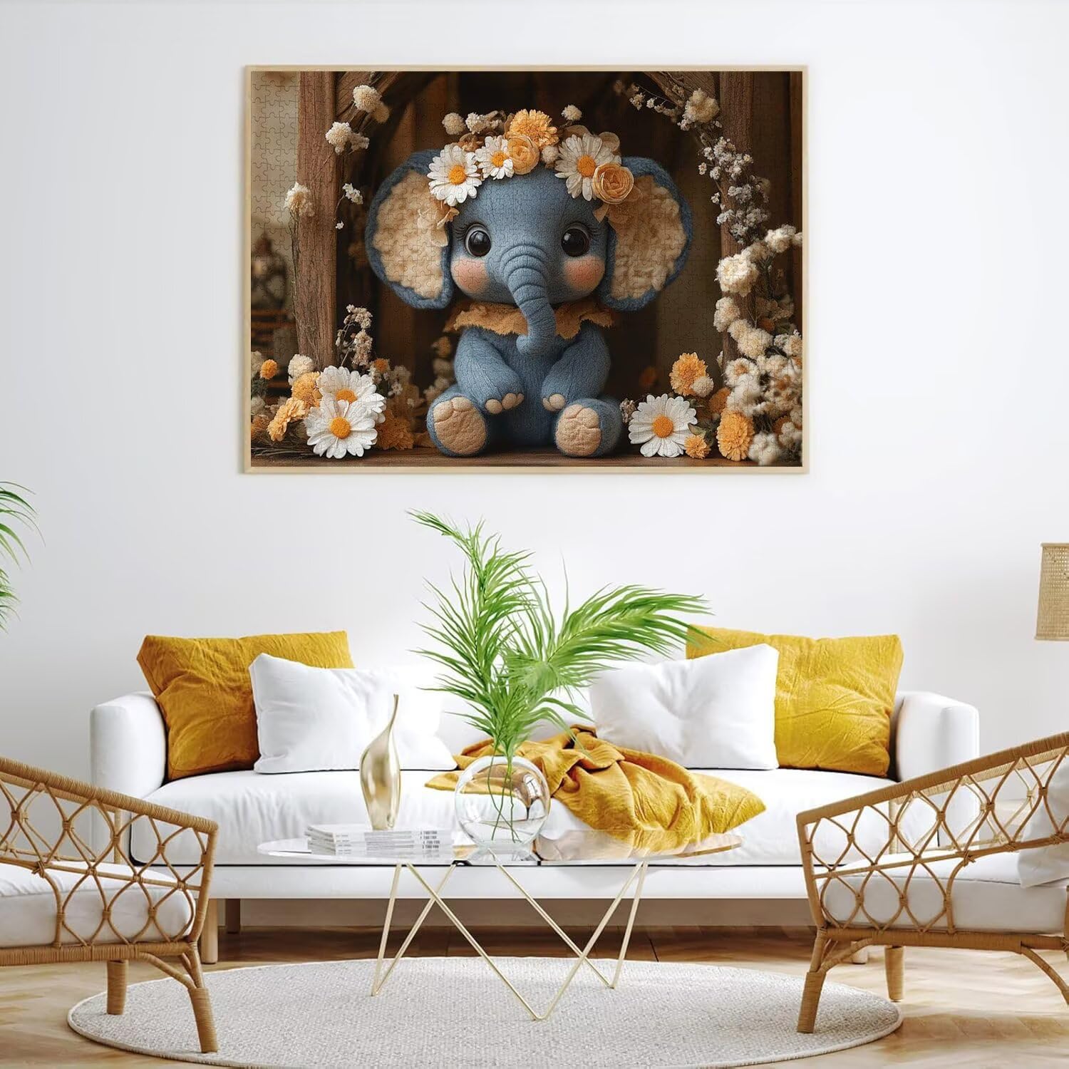 Puzzle 1500 Pièces Adultes Fleur Puzzles Classiques Les éléphants, n-257